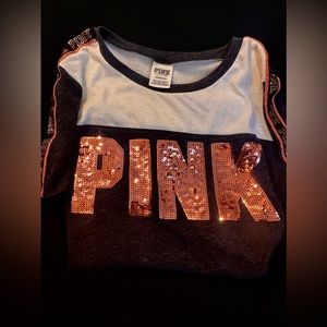 Short Sleeved Sequined PINK t-shirt Size Small